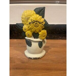 Vintage Cast Iron Sunflower Doorstop